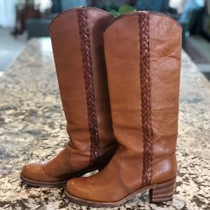 Vintage FRYE Braided Campus Boots